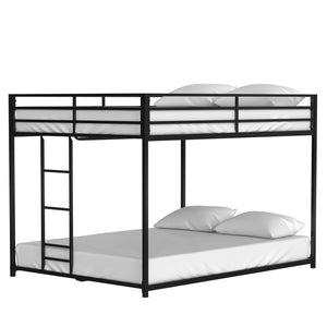 English Elm Adam Full over Full Bunk Bed Metal Black with Full-Length Guardrails, EVA Pads, Anti-Squeak Caps, Easy Assemble tools and Ladder B083P170088