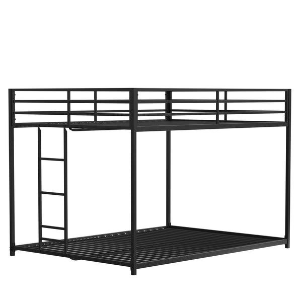 English Elm Adam Full over Full Bunk Bed Metal Black with Full-Length Guardrails, EVA Pads, Anti-Squeak Caps, Easy Assemble tools and Ladder B083P170088