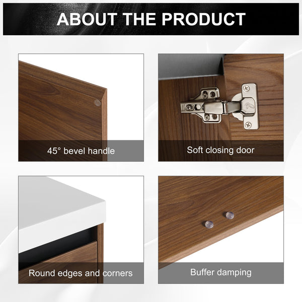 English Elm Levistar 30-Inch Brown Bathroom Vanity With Resin Sink – Stylish Storage For Small Spaces & Easy Assembly W1972P165046