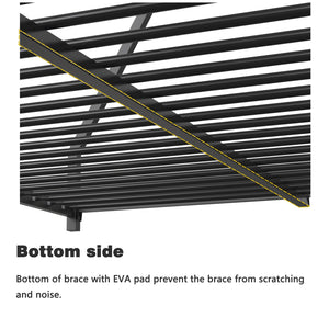 English Elm Adam Full over Full Bunk Bed Metal Black with Full-Length Guardrails, EVA Pads, Anti-Squeak Caps, Easy Assemble tools and Ladder B083P170088