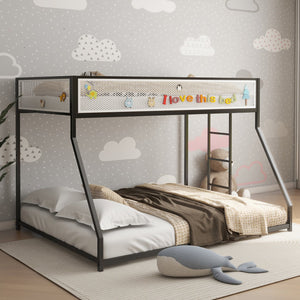 English Elm Adam Twin Over Full Metal Bunk Bed In Black – Safe, Space-Saving Design With Easy Climb Ladder & Guardrails B083P170085