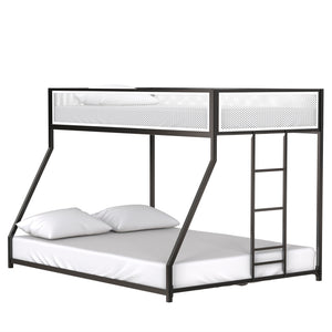 English Elm Adam Twin Over Full Metal Bunk Bed In Black – Safe, Space-Saving Design With Easy Climb Ladder & Guardrails B083P170085
