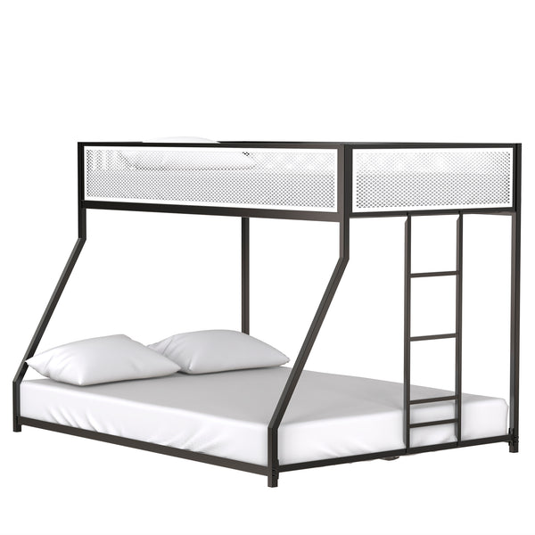 English Elm Adam Twin Over Full Metal Bunk Bed In Black – Safe, Space-Saving Design With Easy Climb Ladder & Guardrails B083P170085