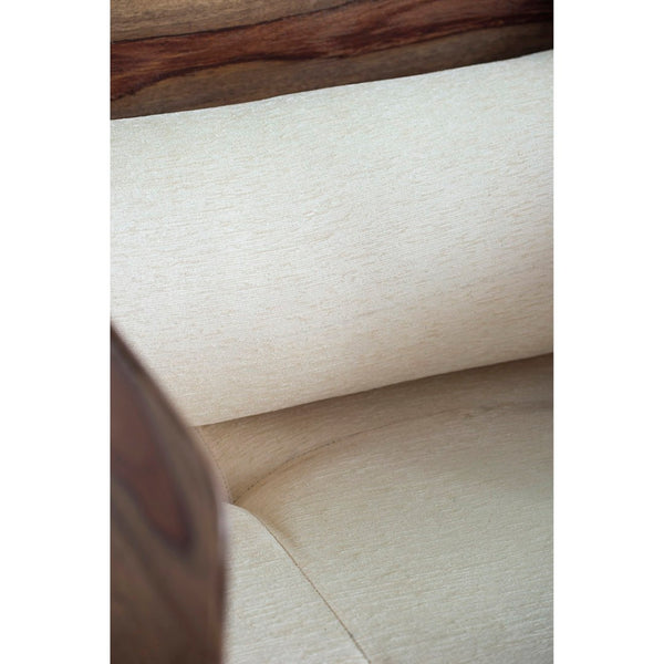 English Elm 29.5x27.6x30" Tufted Beige Cotton Accent Chair with Solid Sheesham Wood Panel Legs W2078P179275