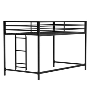 English Elm Adam Sturdy Junior Twin Loft Bed Black with Full Guardrails, Metal Slats, Ladder & Assembly Tool B083P168426
