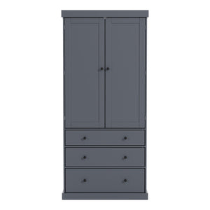 English Elm Topmax Farmhouse Pantry Cabinet 77 Inch Tall Freestanding Kitchen Storage with Drawers Gray N717S000047E