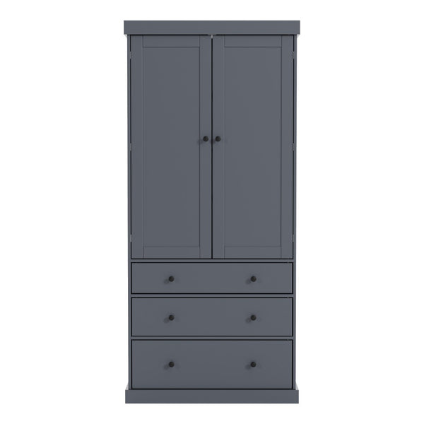 English Elm Topmax Farmhouse Pantry Cabinet 77 Inch Tall Freestanding Kitchen Storage with Drawers Gray N717S000047E