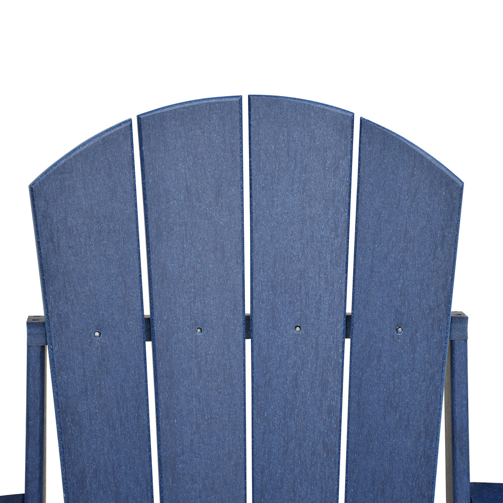 English Elm Folding HDPE Adirondack Chair Navy Blue — All-Weather Ergonomic Patio Fire Pit Seat, Durable Foldable W1889P179572