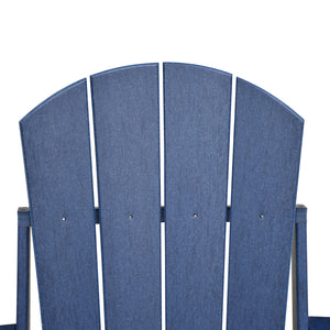 English Elm Folding HDPE Adirondack Chair Navy Blue — All-Weather Ergonomic Patio Fire Pit Seat, Durable Foldable W1889P179572