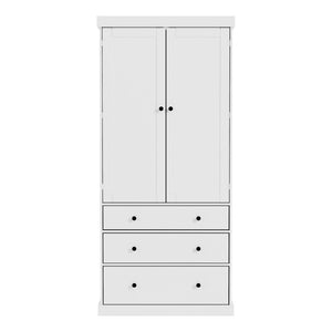 English Elm Topmax Tall Farmhouse Pantry Cabinet with Drawers Adjustable Shelves White Kitchen Storage N717S000047K