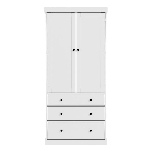 English Elm Topmax Tall Farmhouse Pantry Cabinet with Drawers Adjustable Shelves White Kitchen Storage N717S000047K