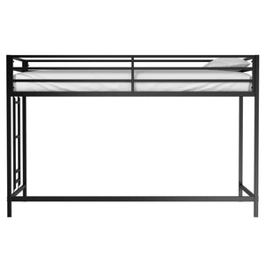 English Elm Adam Sturdy Junior Twin Loft Bed Black with Full Guardrails, Metal Slats, Ladder & Assembly Tool B083P168426