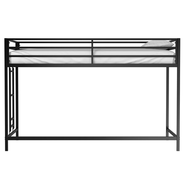 English Elm Adam Sturdy Junior Twin Loft Bed Black with Full Guardrails, Metal Slats, Ladder & Assembly Tool B083P168426