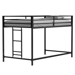 English Elm Adam Sturdy Junior Twin Loft Bed Black with Full Guardrails, Metal Slats, Ladder & Assembly Tool B083P168426