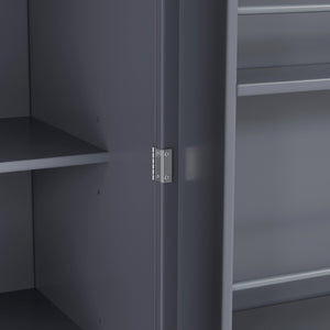 English Elm Topmax Farmhouse Pantry Cabinet 77 Inch Tall Freestanding Kitchen Storage with Drawers Gray N717S000047E