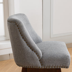 English Elm Counter Height Swivel Barstools with Curved Back Support, Plush Foam & Steel Spring Cushion, 300 lb Capacity Gray W1143P151491