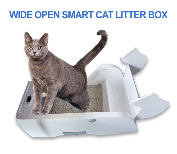 English Elm Smart Self-cleaning Cat Litter Box with Wi-fi App Control and Wide Entry Design W1264P175898