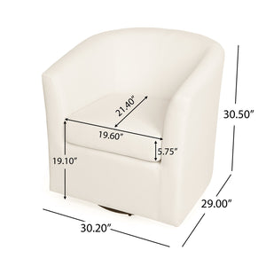 English Elm Christopher Knight Home® - Fabric Wilmore Swivel Barrel Chair — Plush Polyester Upholstery, 360° Rotation, No Assembly, Elegant Living Seat 57685.00FCRM