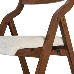 English Elm Upholstered Folding Dining Chairs Set Of 2 - Space-Saving, Lightweight, Stylish Walnut Finish For Any Room W2336P162767-GIGA