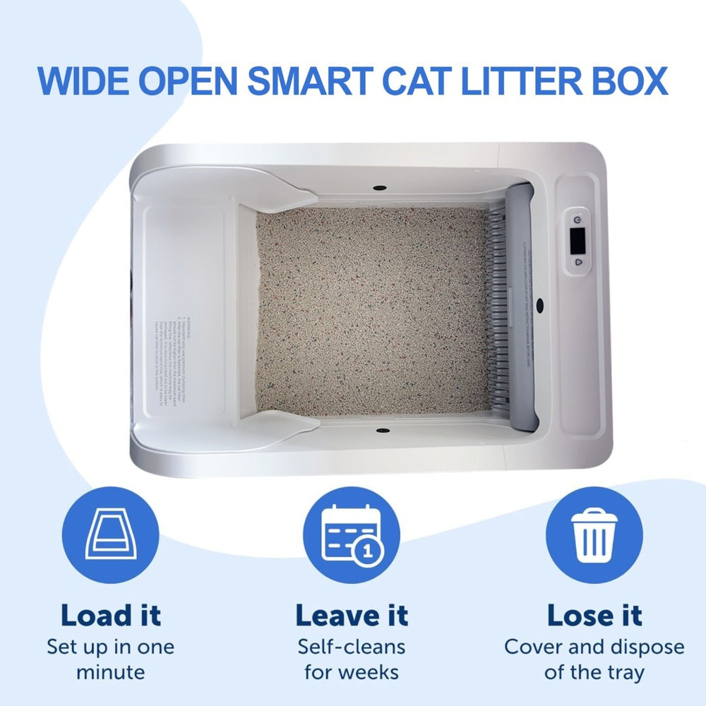 English Elm Smart Self-cleaning Cat Litter Box with Wi-fi App Control and Wide Entry Design W1264P175898