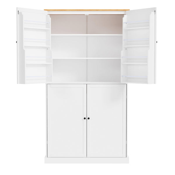English Elm Topmax Tall White Mdf Freestanding Pantry Cabinet with Drawers and Door Shelves SP000046AAK