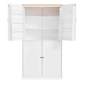 English Elm Topmax Freestanding Pantry Cabinet with Drawers Adjustable Shelves Kitchen White N717S000046K