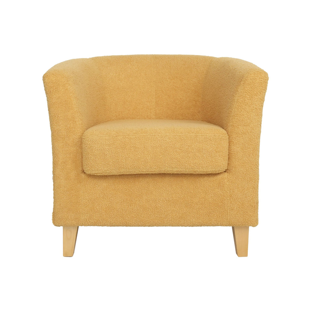 English Elm Christopher Knight Home® - Cortina Prescott Tub Club Chair in Mustard Yellow Upholstery, Birch Legs, Mid-Century Barrel Accent Seat 46619.00FYLWNTL