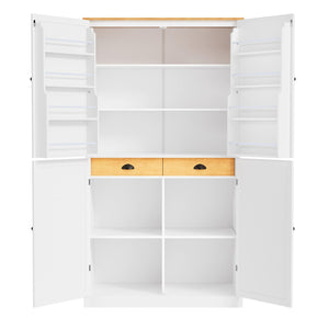 English Elm Topmax Freestanding Pantry Cabinet with Drawers Adjustable Shelves Kitchen White N717S000046K