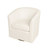 Christopher Knight Home® - Noble House - - Fabric Swivel Barrel Chair,White