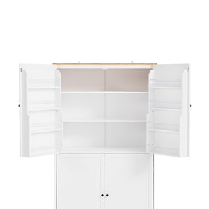 English Elm Topmax Tall White Mdf Freestanding Pantry Cabinet with Drawers and Door Shelves SP000046AAK