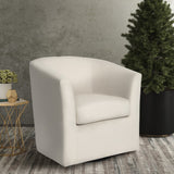 Christopher Knight Home® - Noble House - - Fabric Swivel Barrel Chair,White