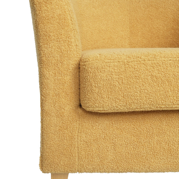 English Elm Christopher Knight Home® - Cortina Prescott Tub Club Chair in Mustard Yellow Upholstery, Birch Legs, Mid-Century Barrel Accent Seat 46619.00FYLWNTL
