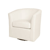 Christopher Knight Home® - Noble House - - Fabric Swivel Barrel Chair,White