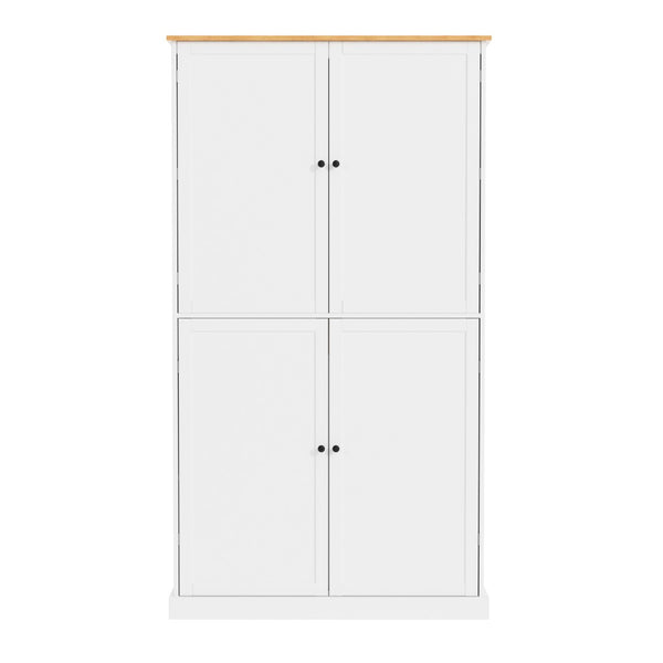 English Elm Topmax Tall White Mdf Freestanding Pantry Cabinet with Drawers and Door Shelves SP000046AAK