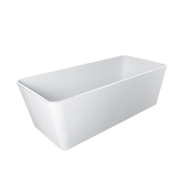 English Elm 66.9 Inch Stone Resin Freestanding Soaking Tub Matte White Spa Bath for Modern Homes W1613P179797