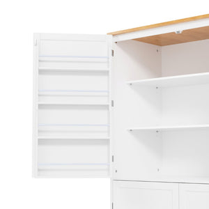 English Elm Topmax Tall White Mdf Freestanding Pantry Cabinet with Drawers and Door Shelves SP000046AAK
