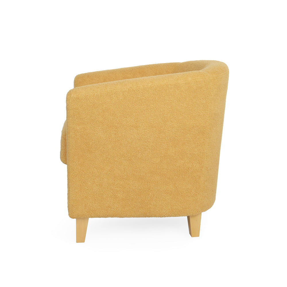 English Elm Christopher Knight Home® - Cortina Prescott Tub Club Chair in Mustard Yellow Upholstery, Birch Legs, Mid-Century Barrel Accent Seat 46619.00FYLWNTL