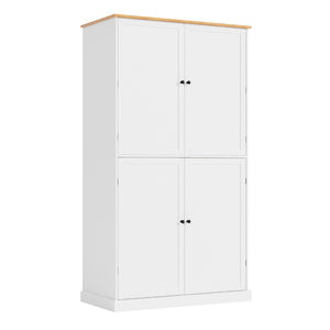 English Elm Topmax Tall White Mdf Freestanding Pantry Cabinet with Drawers and Door Shelves SP000046AAK