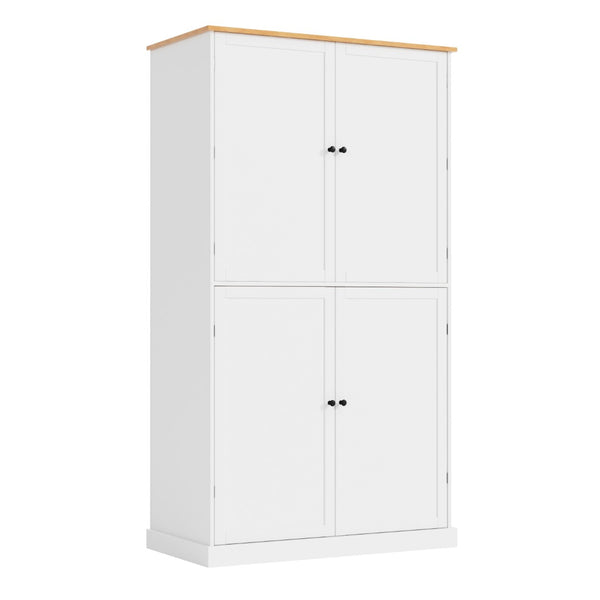 English Elm Topmax Tall White Mdf Freestanding Pantry Cabinet with Drawers and Door Shelves SP000046AAK