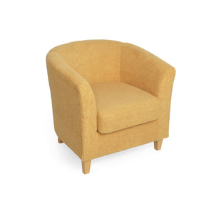 English Elm Christopher Knight Home® - Cortina Prescott Tub Club Chair in Mustard Yellow Upholstery, Birch Legs, Mid-Century Barrel Accent Seat 46619.00FYLWNTL