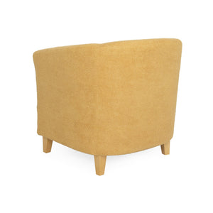 English Elm Christopher Knight Home® - Cortina Prescott Tub Club Chair in Mustard Yellow Upholstery, Birch Legs, Mid-Century Barrel Accent Seat 46619.00FYLWNTL