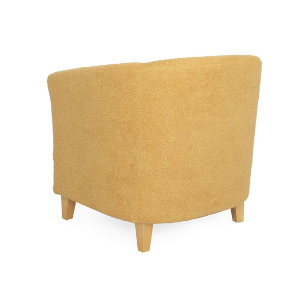 English Elm Christopher Knight Home® - Cortina Prescott Tub Club Chair in Mustard Yellow Upholstery, Birch Legs, Mid-Century Barrel Accent Seat 46619.00FYLWNTL