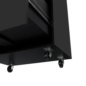 English Elm Penny Wall Storage Cabinet with Double Doors, Engineered Wood, Three Shelves, Padlock & Metal Hardware Black 35 L x 20 W x 9 H B128P148951
