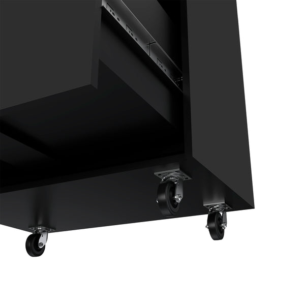 English Elm Penny Wall Storage Cabinet with Double Doors, Engineered Wood, Three Shelves, Padlock & Metal Hardware Black 35 L x 20 W x 9 H B128P148951