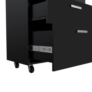 English Elm Penny Wall Storage Cabinet with Double Doors, Engineered Wood, Three Shelves, Padlock & Metal Hardware Black 35 L x 20 W x 9 H B128P148951