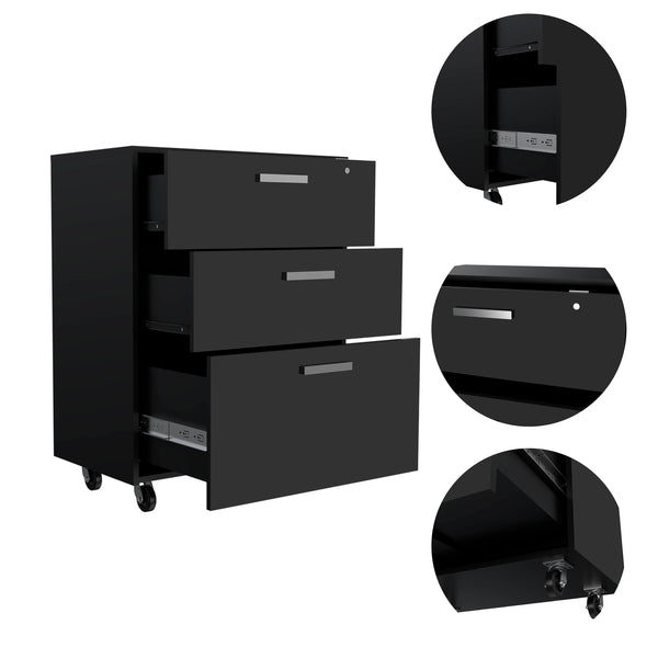 English Elm Penny Wall Storage Cabinet with Double Doors, Engineered Wood, Three Shelves, Padlock & Metal Hardware Black 35 L x 20 W x 9 H B128P148951