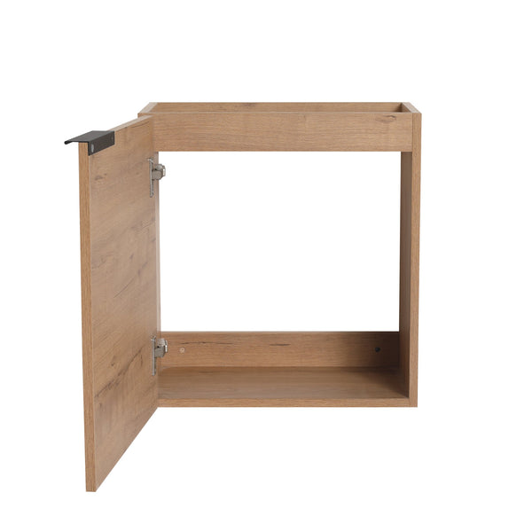 English Elm 18'' Floating Vanity with White Resin Sink, Soft-Close Door, Open Shelf Storage & Water-Resist Finish W999P180170