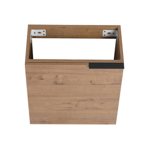 English Elm 18'' Floating Vanity with White Resin Sink, Soft-Close Door, Open Shelf Storage & Water-Resist Finish W999P180170