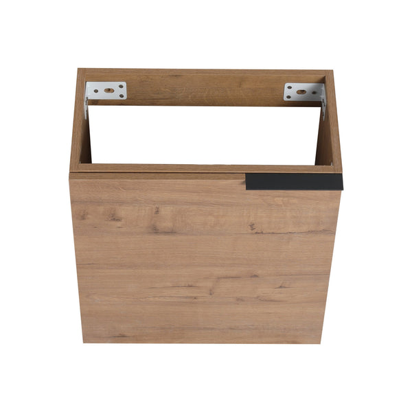 English Elm 18'' Floating Vanity with White Resin Sink, Soft-Close Door, Open Shelf Storage & Water-Resist Finish W999P180170