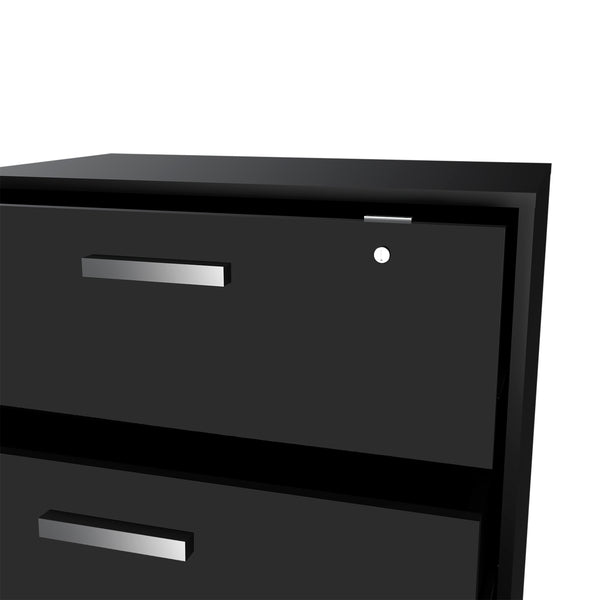 English Elm Penny Wall Storage Cabinet with Double Doors, Engineered Wood, Three Shelves, Padlock & Metal Hardware Black 35 L x 20 W x 9 H B128P148951
